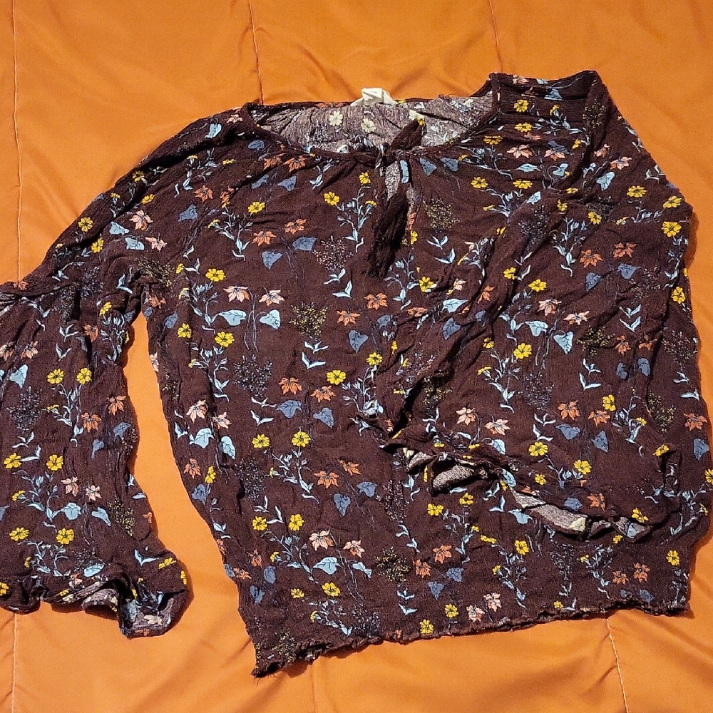 Aeropostale Maroon Floral Top